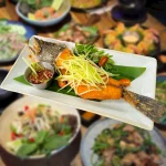 Cá chẽm chiên giòn kèm xoài xanh